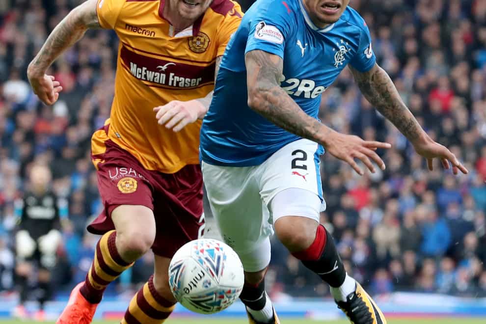 Richard Tait, left, came out on top in a previous Betfred Cup meeting with James Tavernier
