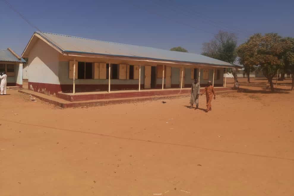 People inside the Government Science Secondary School in Kankara