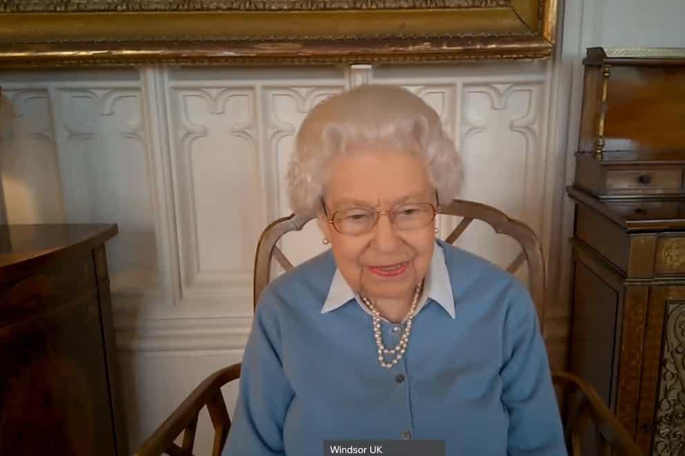 The Queen taking part in a video call
