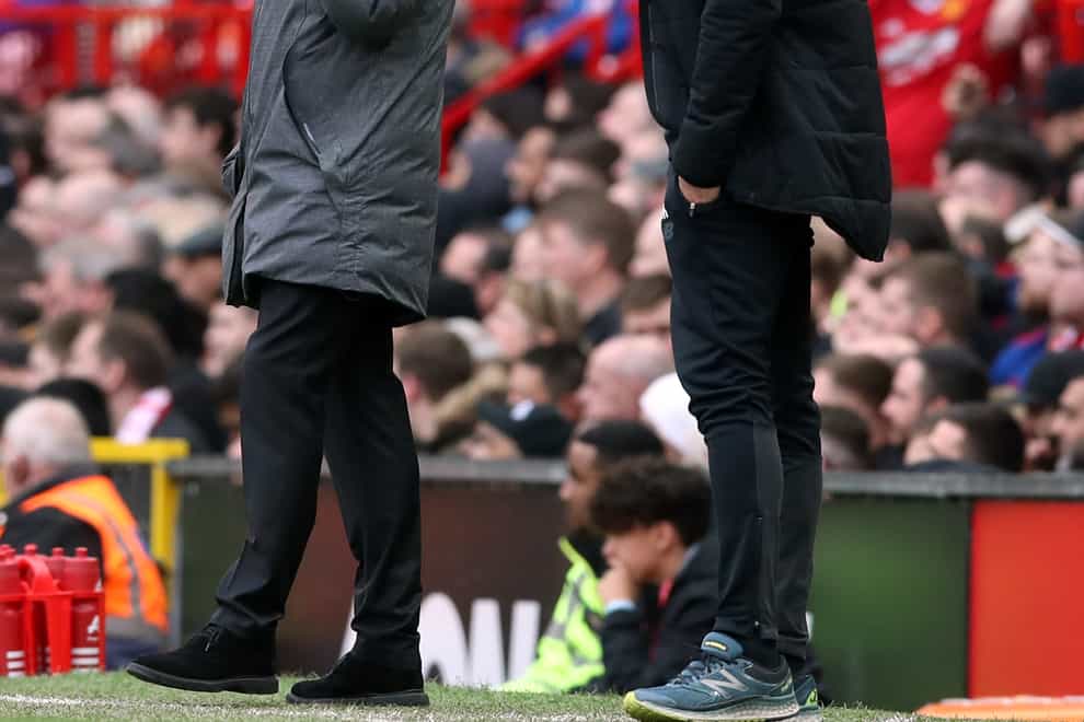 Jose Mourinho (left) and Jurgen Klopp during a match