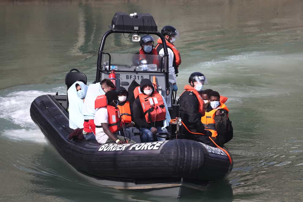 A group of people thought to be migrants on a small boat