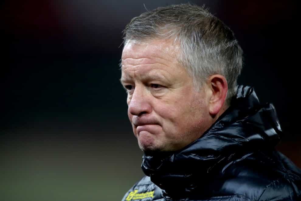 Chris Wilder's Sheffield United are bottom of the Premier League with one point from 12 games (Nick Potts/PA).
