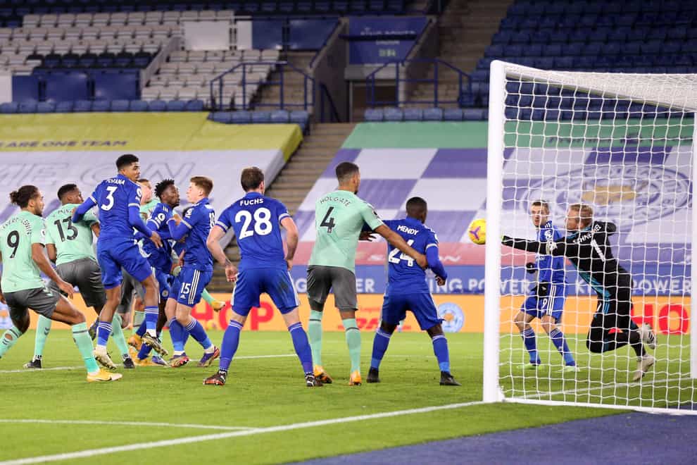 Mason Holgate scores Everton's second in their win at Leicester