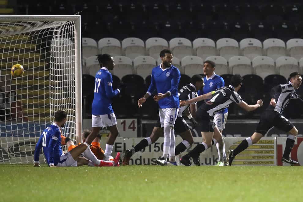 Conor McCarthy, right, scored a last-gasp winner for St Mirren against Rangers
