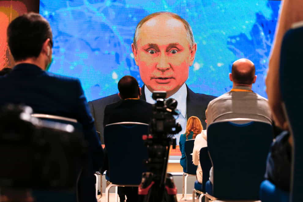 Vladimir Putin on the video call