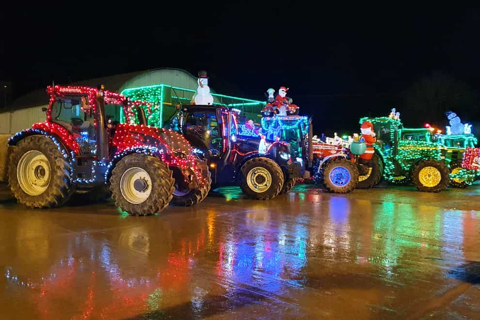 The 'Christmas Tractors of Nenagh' on show in Co Tipperary, Ireland
