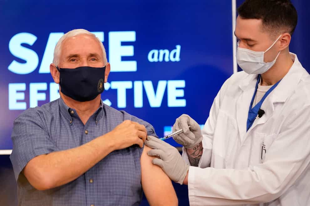 Mike Pence receiving his vaccine shot