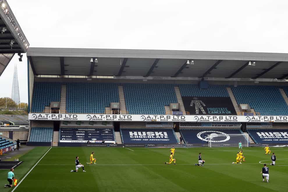 Millwall fans booed their players taking the knee against Derby on December 5