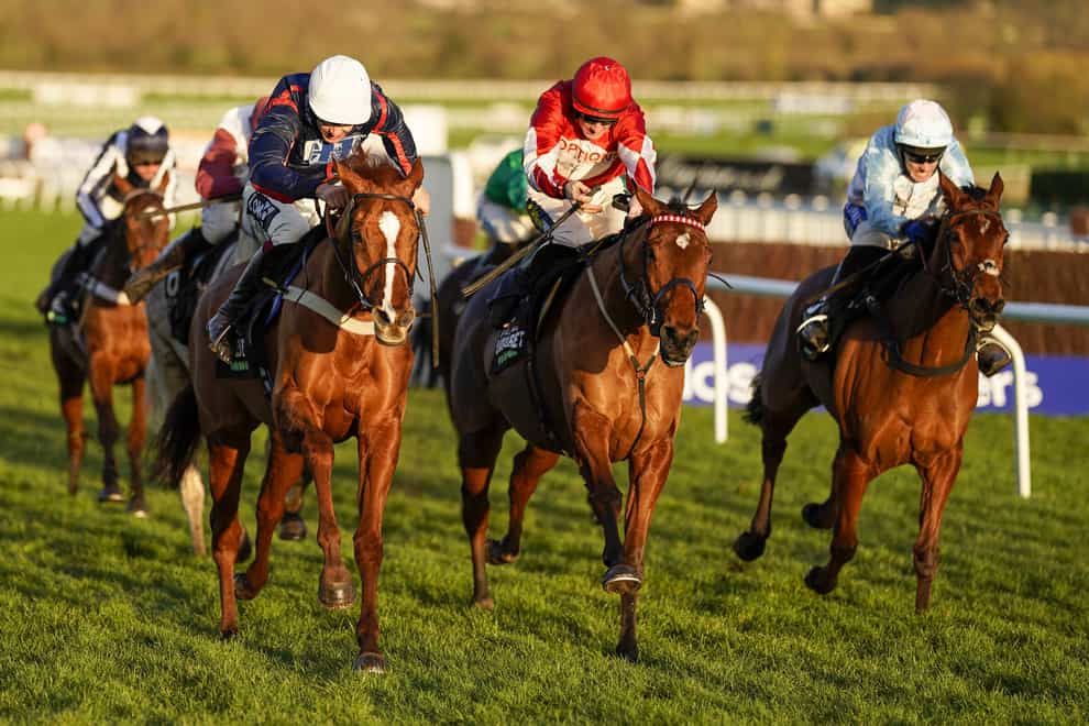 Song For Someone (left) on his way to winning at Cheltenham