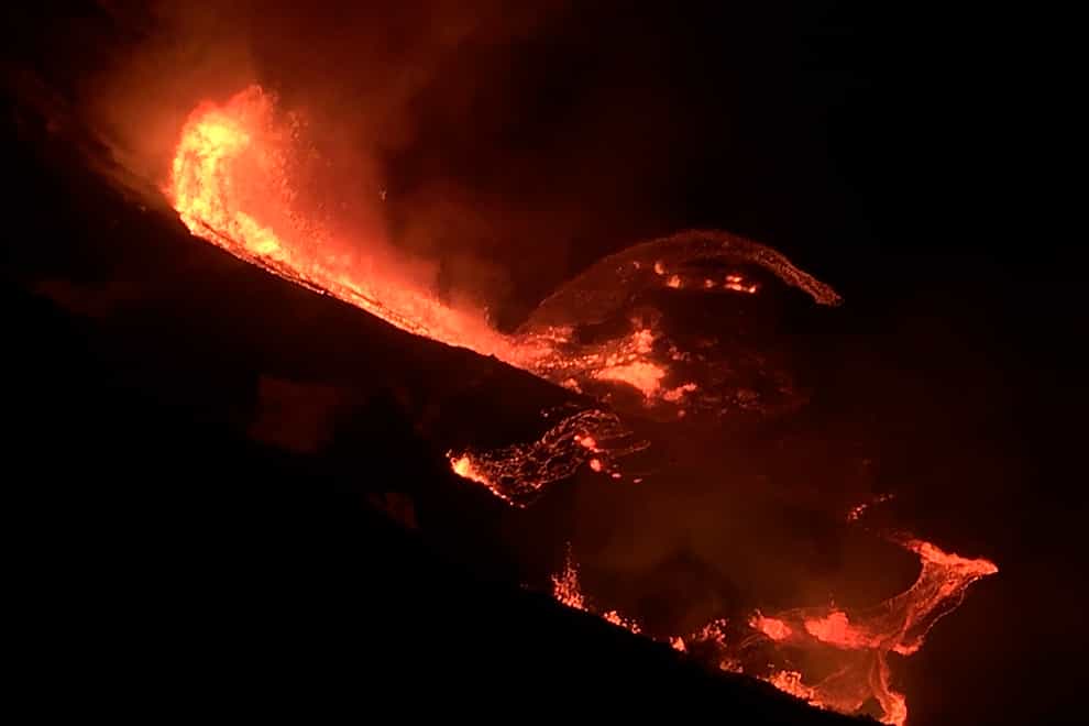 Lava flows within the Halema’uma’u crater of the Kilauea volcano