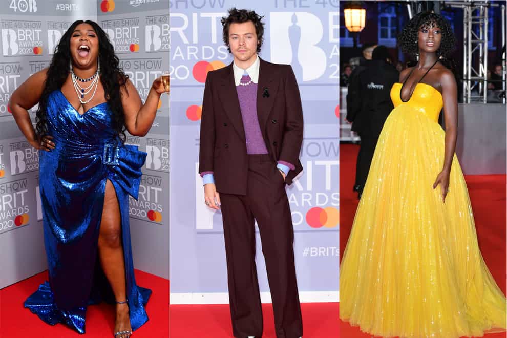 Composite of Lizzo, Harry Styles and Jodie Turner-Smith