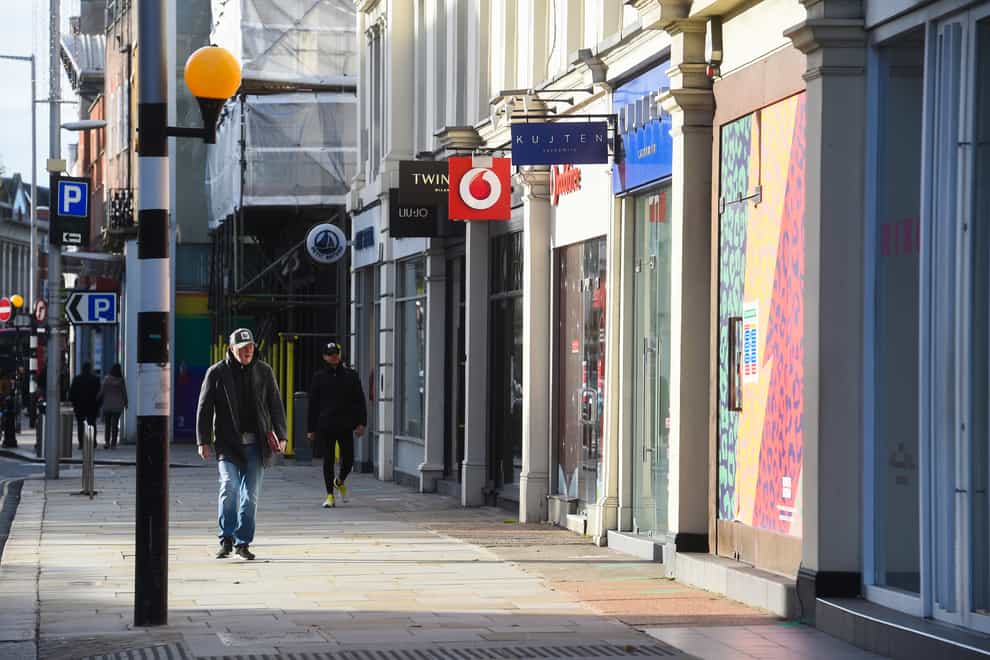 Man walking in empty London street