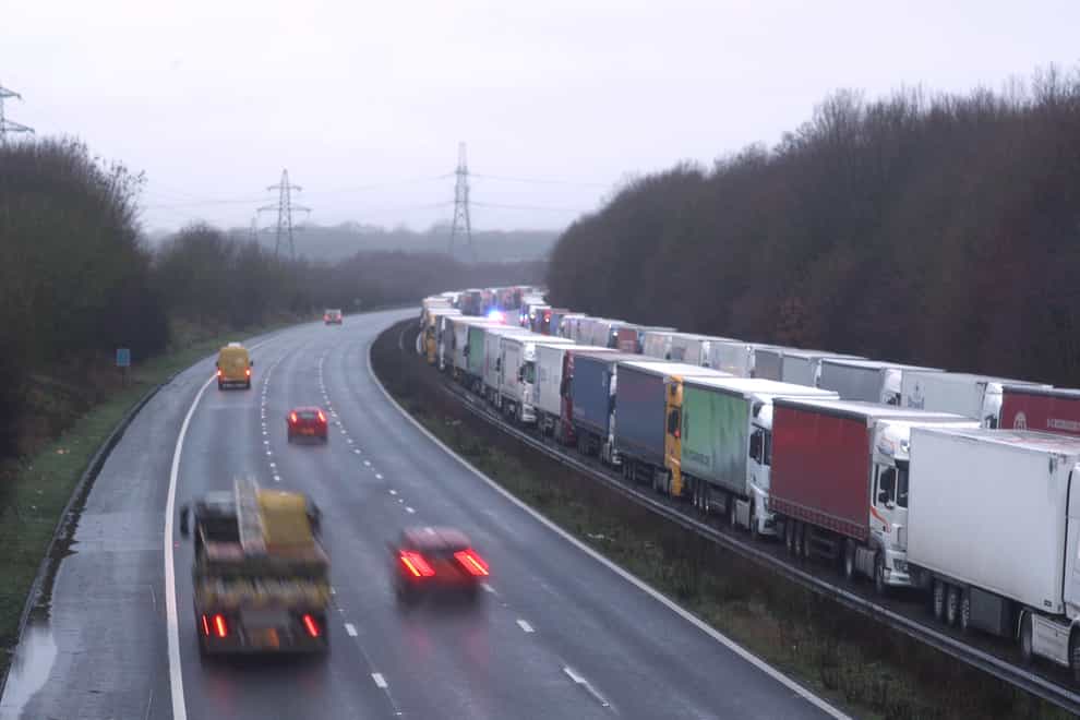 Lorries on the M20