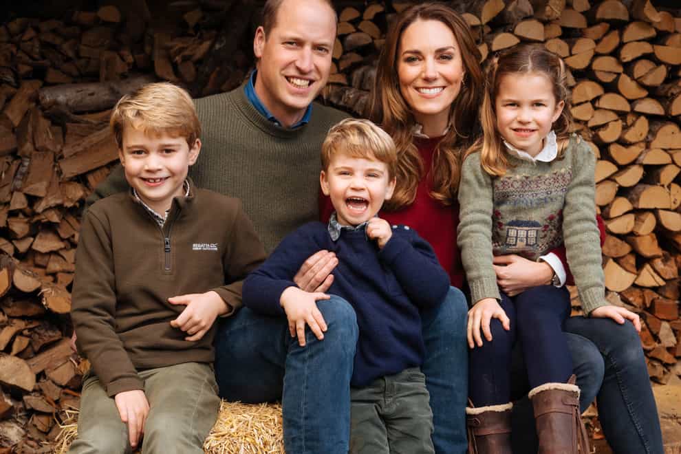 The Duke and Duchess of Cambridge with Princes George and Louis and Princess Charlotte