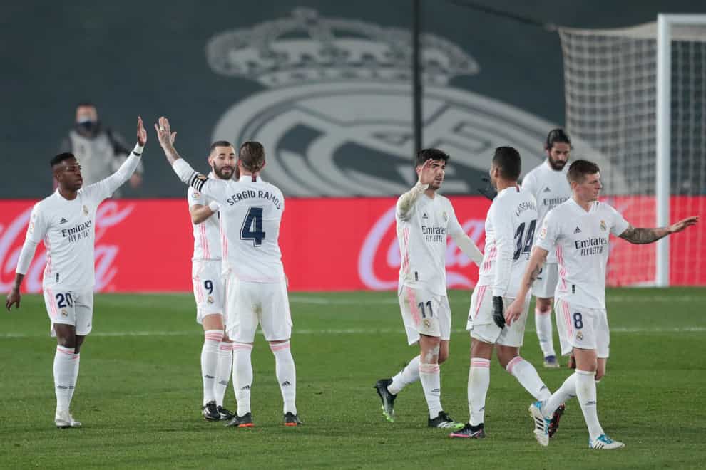 Real Madrid celebrate a goal