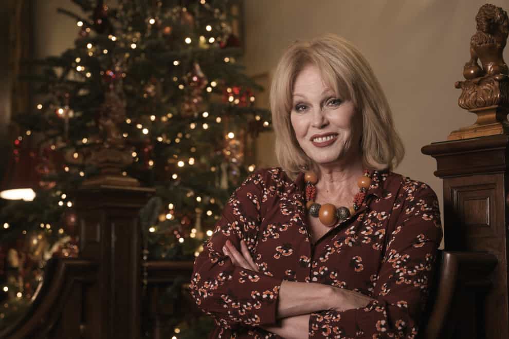 Joanna Lumley recording a special reading of ‘Twas The Night Before Christmas for the Actors’ Benevolent Fund at Clarence House
