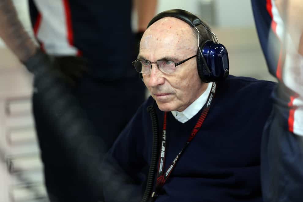 Sir Frank Williams watches on during practice at the Spanish Grand Prix
