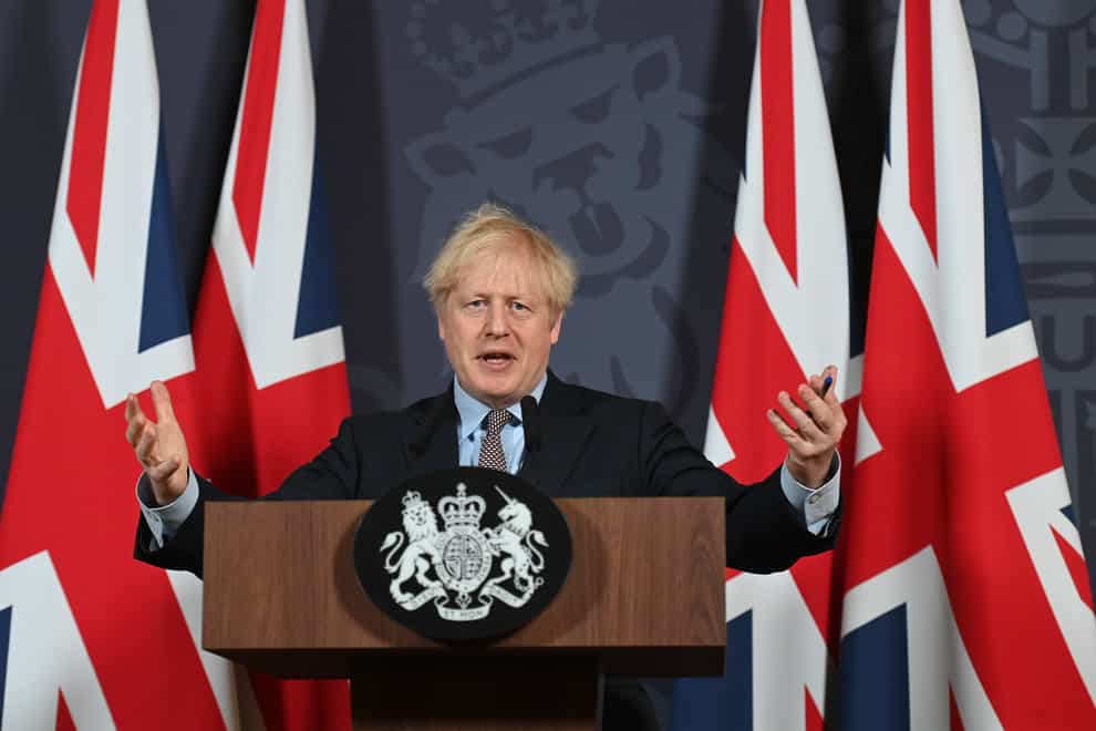Prime Minister Boris Johnson during a media briefing in Downing Street, London, on the agreement of a post-Brexit trade deal