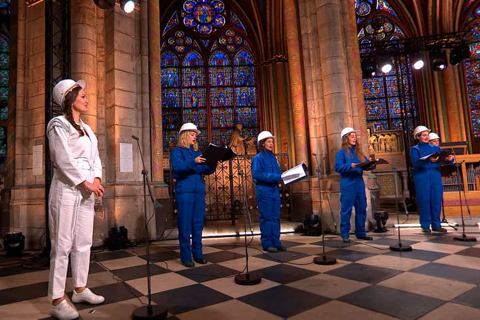 Maitrise Notre-Dame de Paris soprani singer Julie Fuchs and the Notre Dame Cathedral choir recorded a Christmas concert
