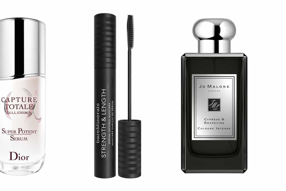 Dior Capture Totale Super Potent Serum; BareMinerals Strength and Length Serum-infused Mascara; Jo Malone Cypress & Grapevine Cologne Intense