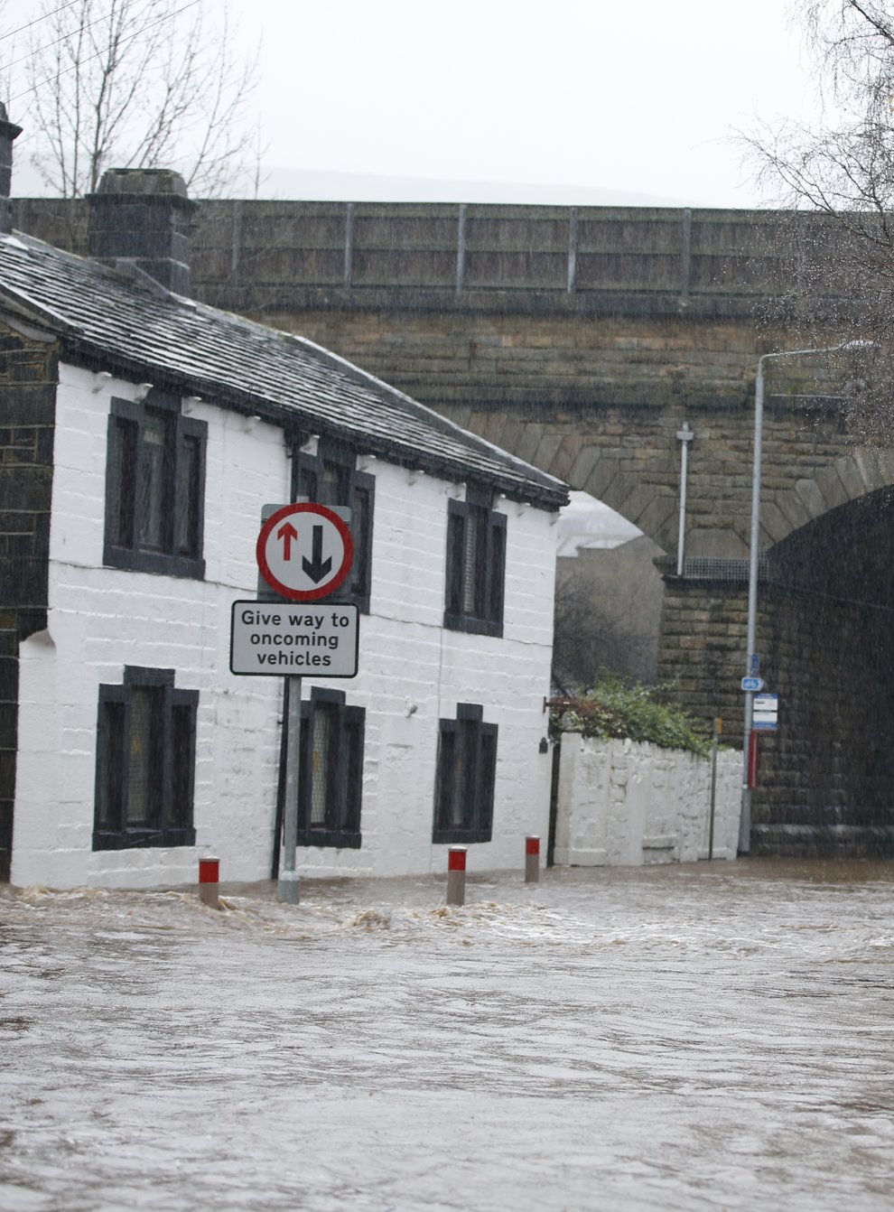Flooding in Mytholmroyd in Calderdale, West Yorkshire, on Boxing Day 2015