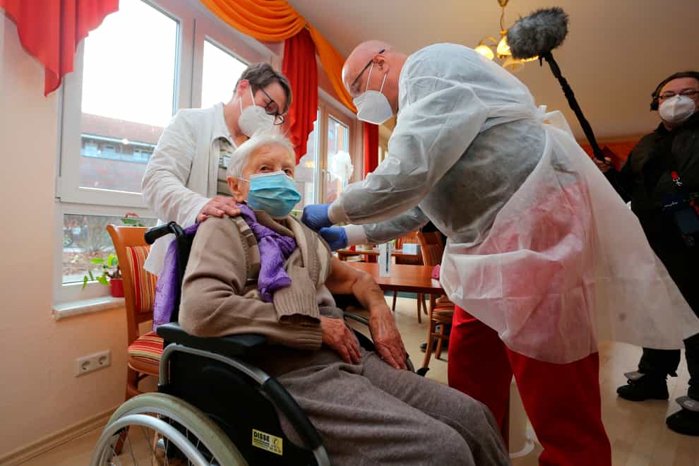 A nursing home resident is immunised