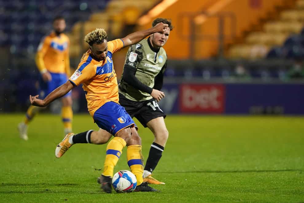 Nicky Maynard (left) looks set to miss Mansfield's League Two clash with Salford due to a hamstring problem.