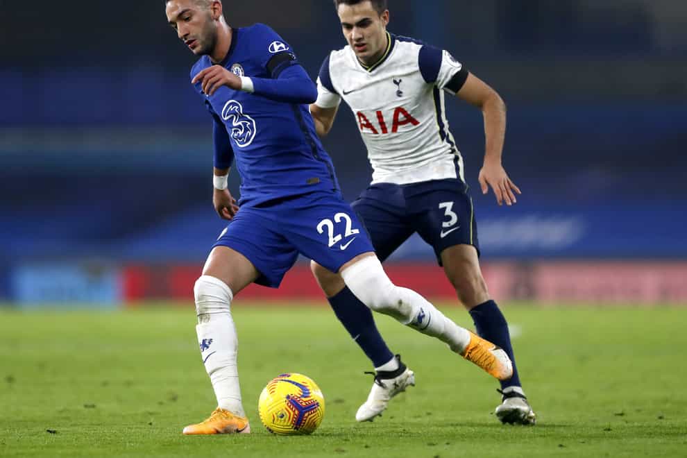Chelsea boss Frank Lampard does not think it is a coincidence that Chelsea’s results have dipped since Hakim Ziyech (left) suffered a hamstring injury