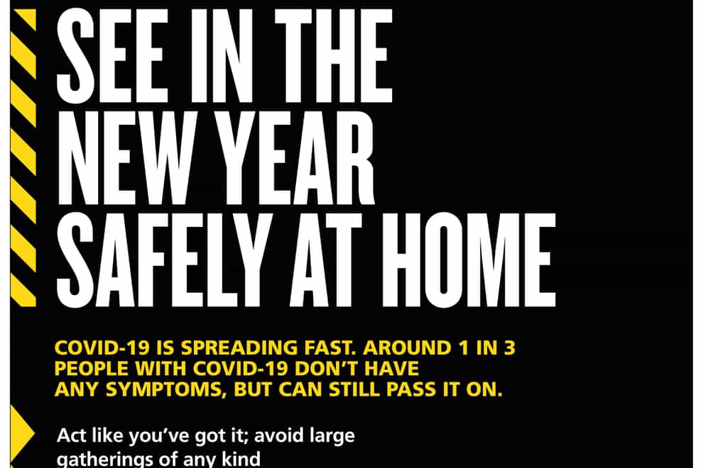 The Government's advertising campaign to 'See in the New Year safely at home'