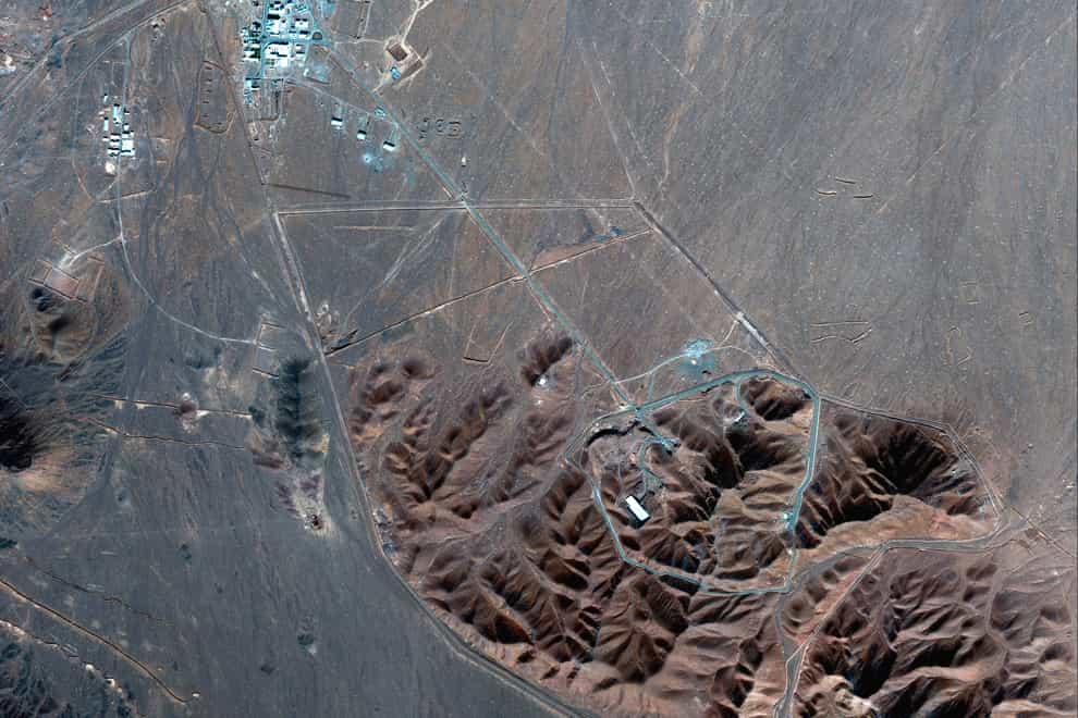 A satellite photo showing the Fordo underground nuclear facility in Iran