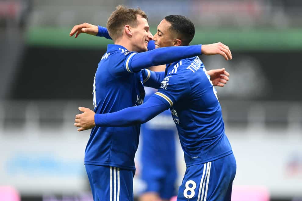 Leicester City’s Youri Tielemans celebrates scoring his goal
