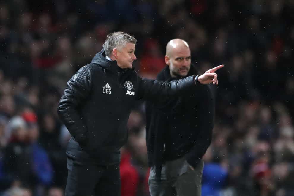 Ole Gunnar Solskjaer, left, takes on Pep Guardiola's Manchester City on Wednesday