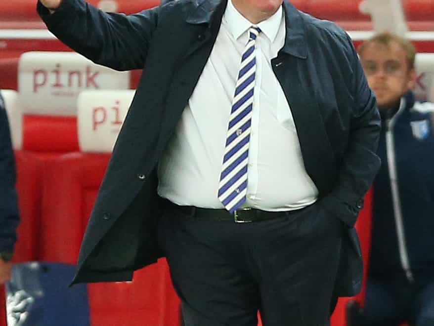 Gillingham manager Steve Evans gestures on the touchline