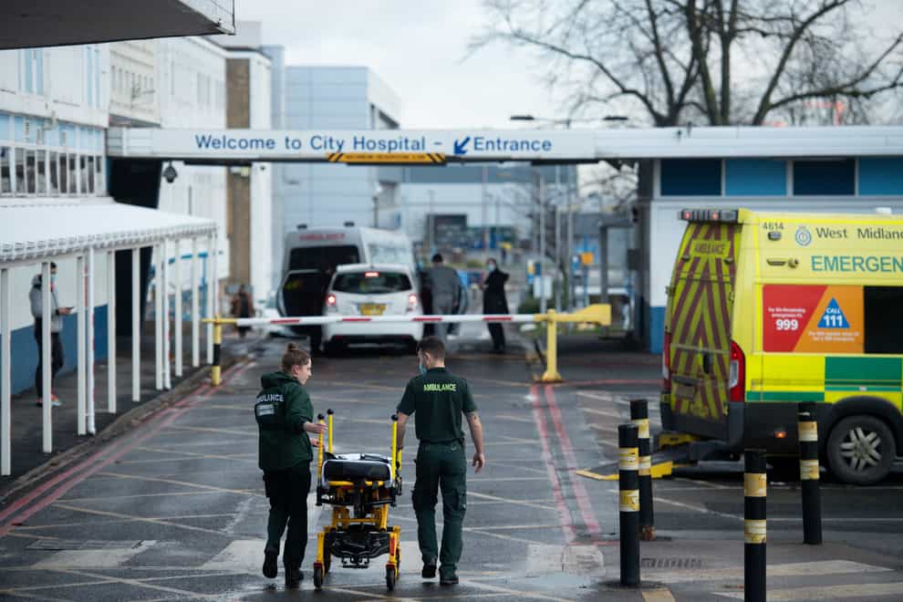 Ambulance crews at City Hospital in Birmingham