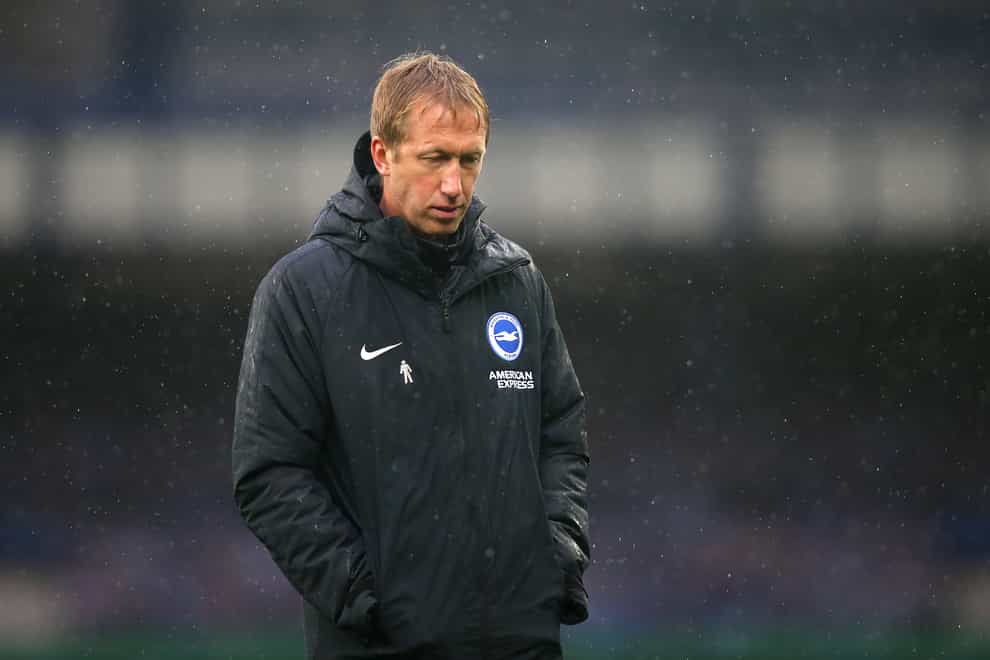 Brighton manager Graham Potter appears dejected