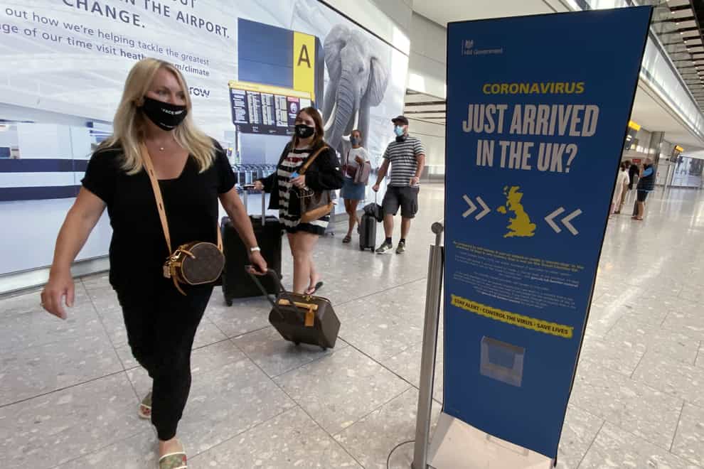 Passengers arriving at Heathrow Airport