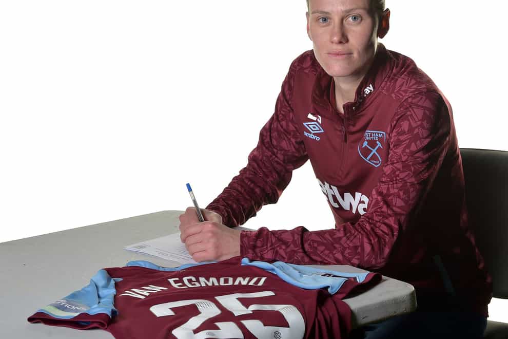 <p>Emily van Egmond says she is ‘happy’ to stay at West Ham</p>