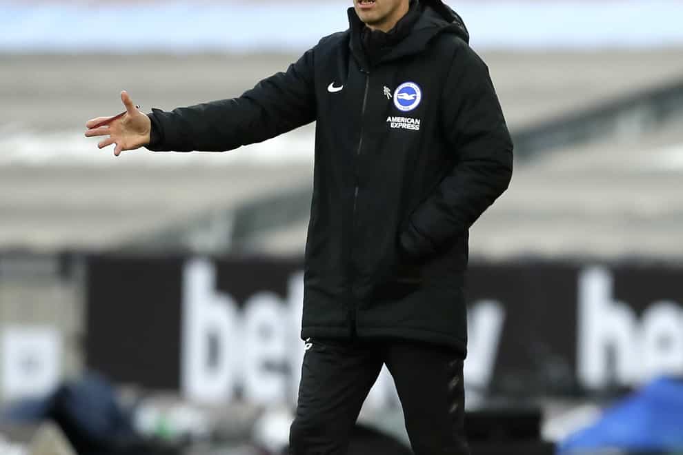 Brighton manager Graham Potter gestures on the touchline