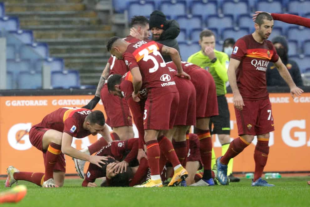 Roma celebrate their equaliser