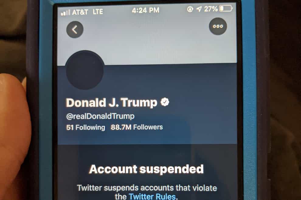 The deactivated Twitter account of President Donald Trump (Tali Arbel/AP)