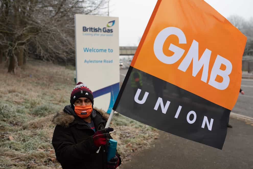 British Gas engineers on the picket line