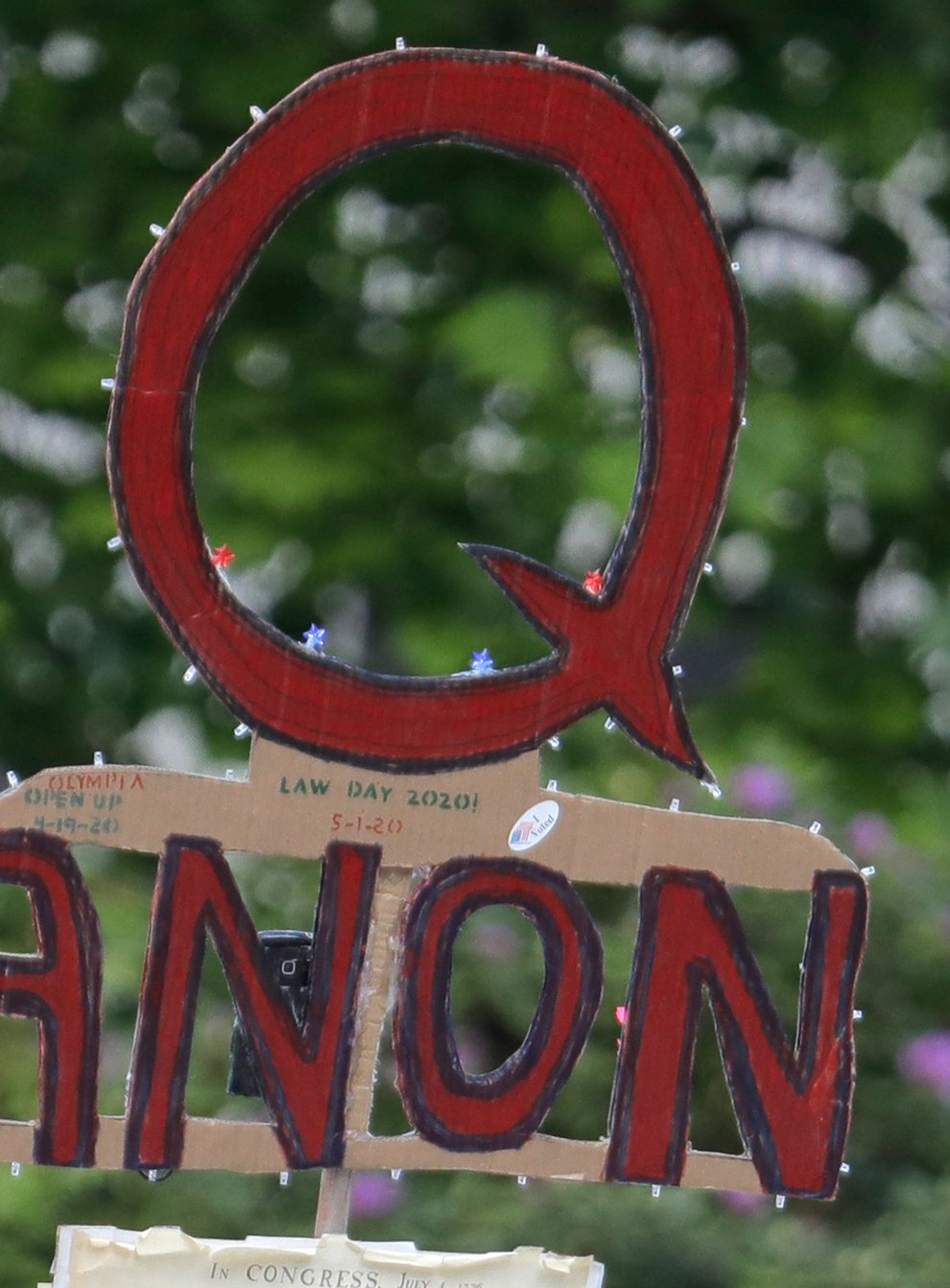 A QAnon sign