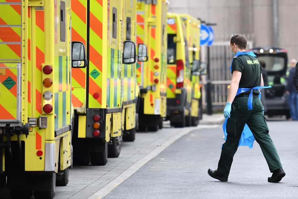 Ambulances at Whitechapel Hospital in London on January 12 (Stefan Rousseau/PA)