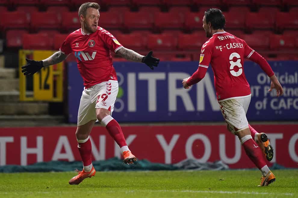 Ronnie Schwartz, left, scored his first goal for Charlton