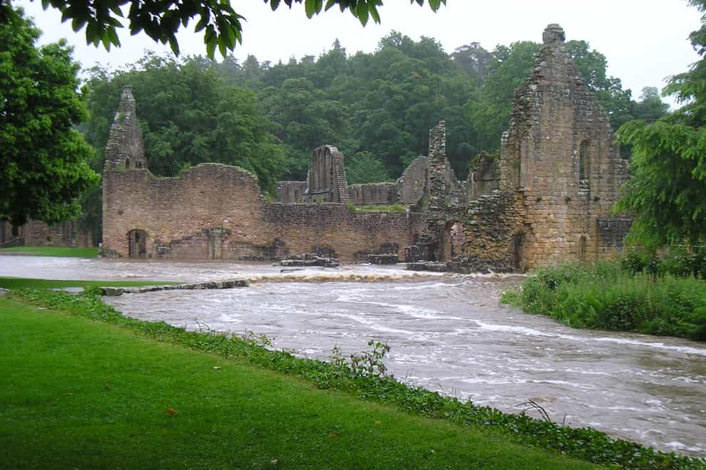 Flooding at Fountains Abbey in June 2007