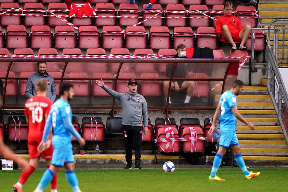 Leyton Orient manager Ross Embleton on the touchline