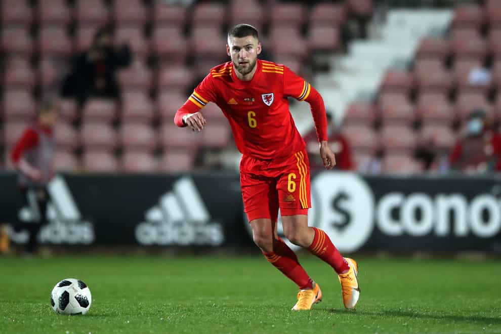 Brandon Cooper in action for Wales Under-21s