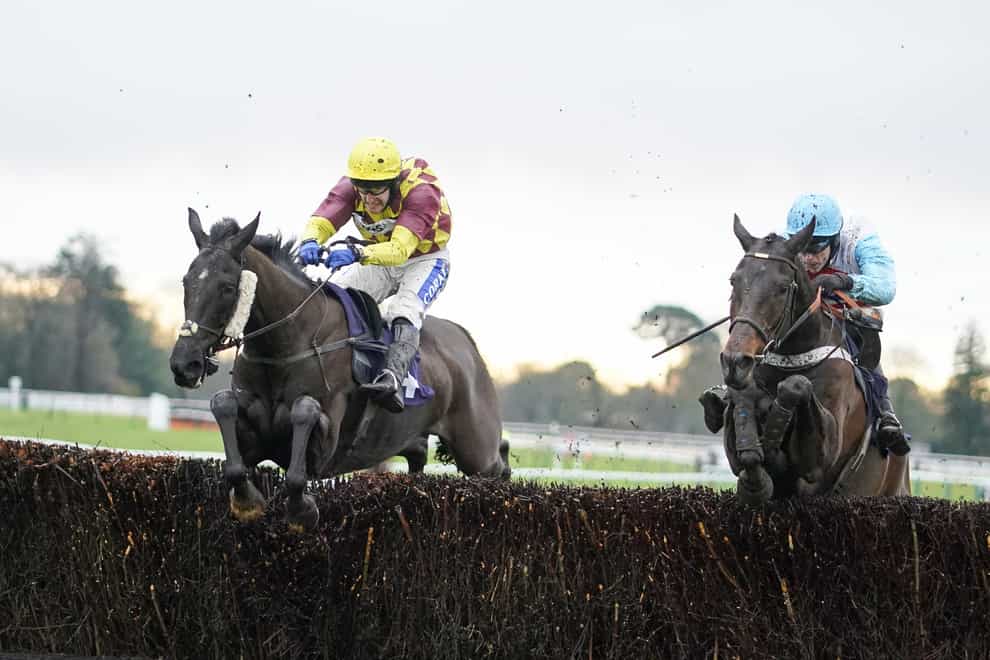 Umbrigado (left) clears the final fence at Fontwell