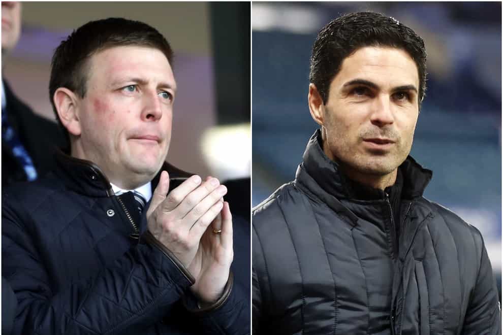 Richard Garlick (left) will join Arsenal boss Mikel Arteta at the Emirates Stadium having been appointed head of football operations.