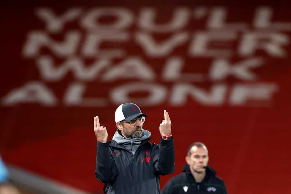 Liverpool manager Jurgen Klopp gesticulates on the touchline at Anfield